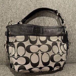 Coach black and gray monogram purse